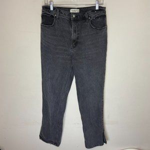 Abercrombie & Fitch Womens 30 90s Straight Jeans Black Frayed Ultra High Rise